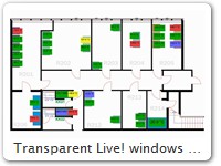 Transparent Live! windows overlayed with floorplanVersion B Click here for full size